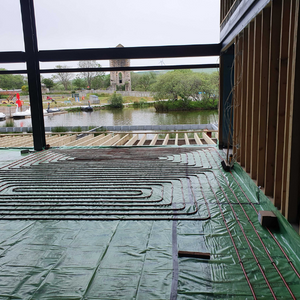 Underfloor heating installation in the Engine Shed