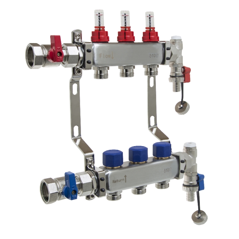 UFH Stainless Manifold 3 Port Kit