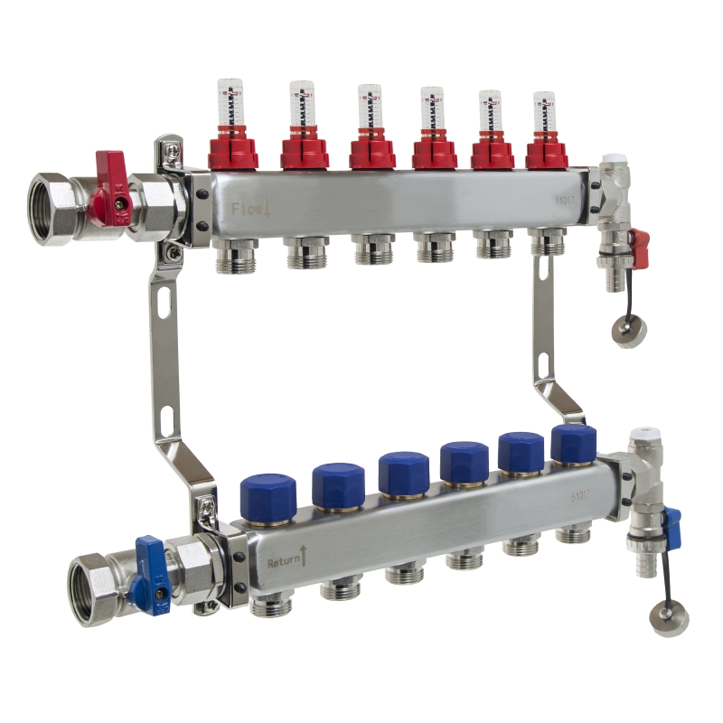 UFH Stainless Manifold 6 Port Kit