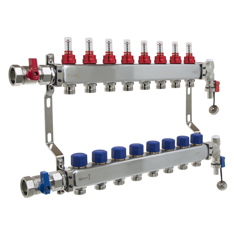 UFH Stainless Manifold 8 Port Kit