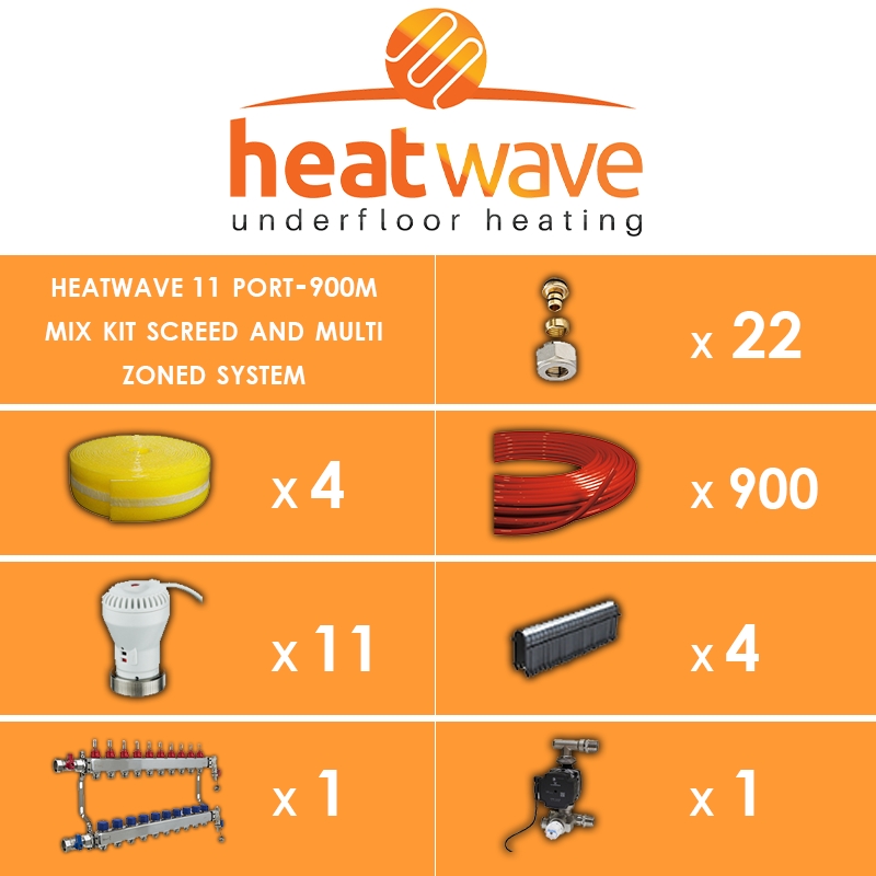 Heatwave 11 Port-900m Mix Kit Screed and Multi Zoned System