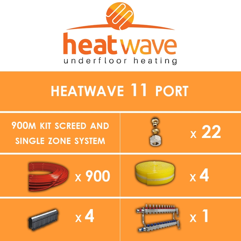 Heatwave 11 Port-900m Kit Screed and Single Zone System
