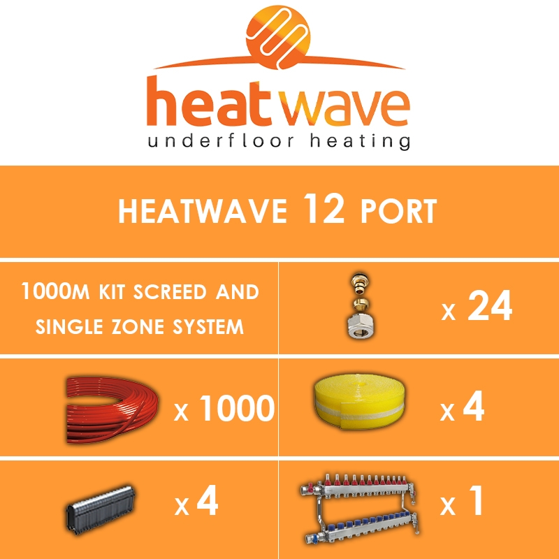 Heatwave 12 Port-1000m Kit Screed and Single Zone System