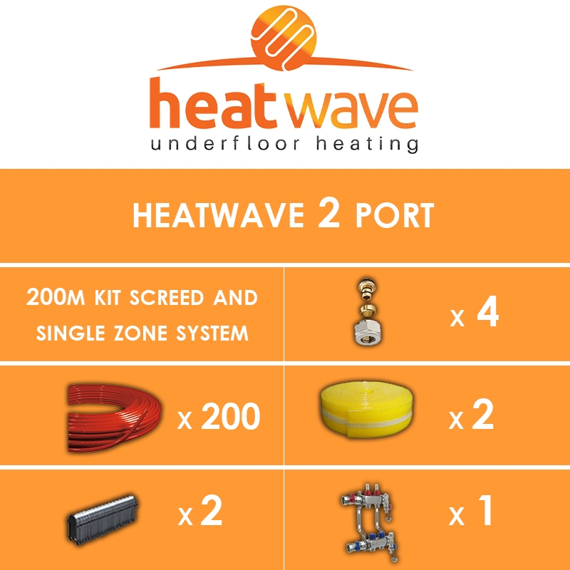 Heatwave 2 Port-200m Kit Screed and Single Zone System