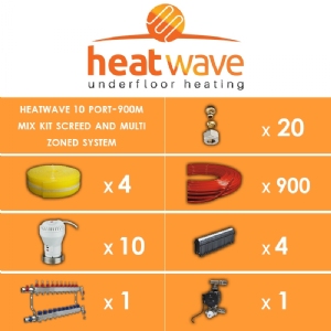 Heatwave 10 Port-900m Mix Kit Screed and Multi Zoned System