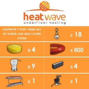 Heatwave 9 Port-800m Mix Kit Screed and Multi Zoned System