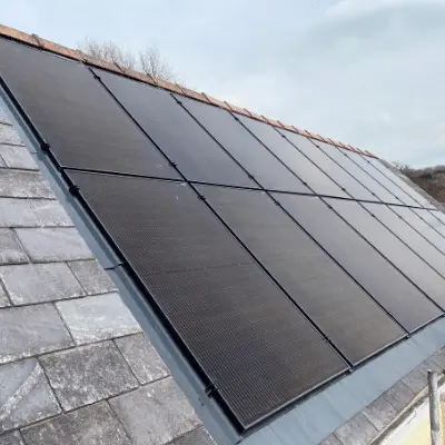 Solar PV panels integrated into a domestic roof