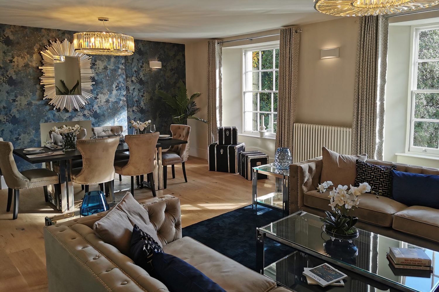 Warm living space with radiators at St Margaret's Residences in Exeter