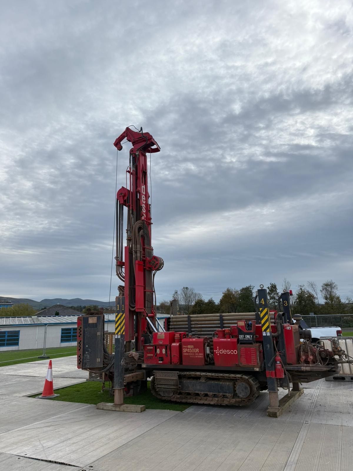 Thermal Earth drilling rig working on a school site