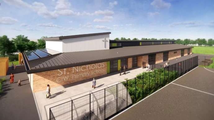 Air source Heat pump in a school