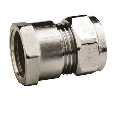 COMP 28mm x 1" Straight Connector FI CHROME