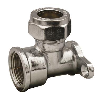 COMP 15mm x 1/2" Wall Plate Elbow CHROME